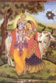 Radha Krishna und Kuh